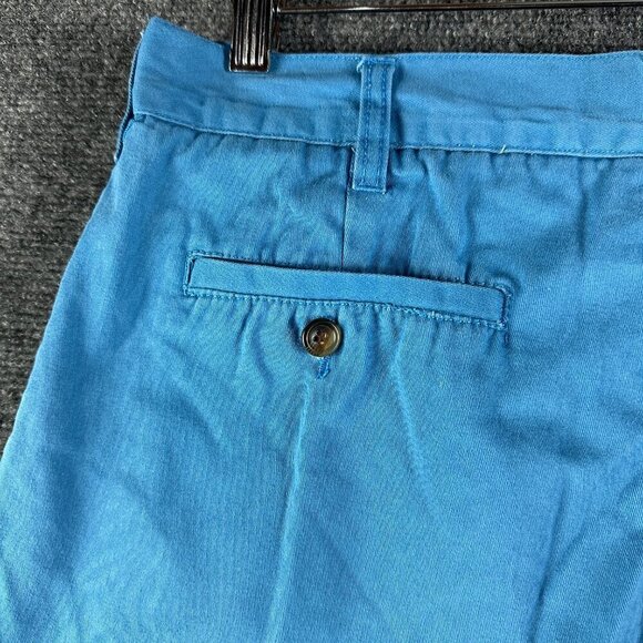 Linea Uomo Shorts Mens 34 Blue Cotton Bermuda Flat Front Pockets Cuffed - Picture 6 of 6